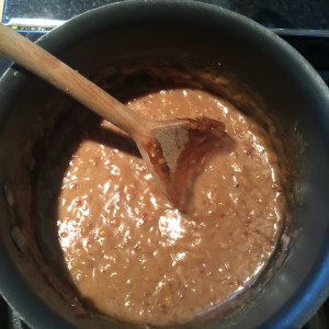 The peanut sauce, simmering (and calling to me!)